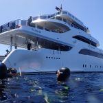 Unser Boot die Gloria vom Wasser aus